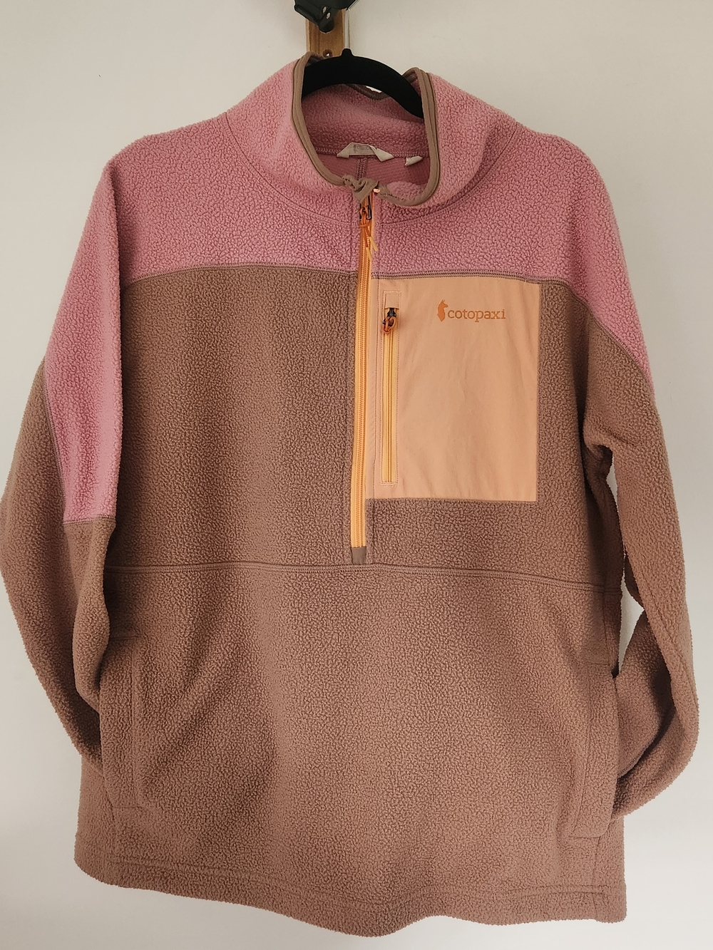 cotopaxi Pink & Brown Half-Zip Teddy Fleece Pullover